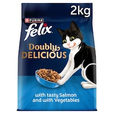 FELIX Doubly Delicious Salmon & Vegetables Dry Cat Food 2kg