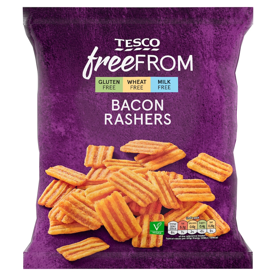 Tesco Free From Rýžovo-kukuřično-bramborový extrudovaný snack s příchutí slaniny 150g