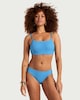 image 1 of F&F Crinkle Textured Bikini Top in Blue