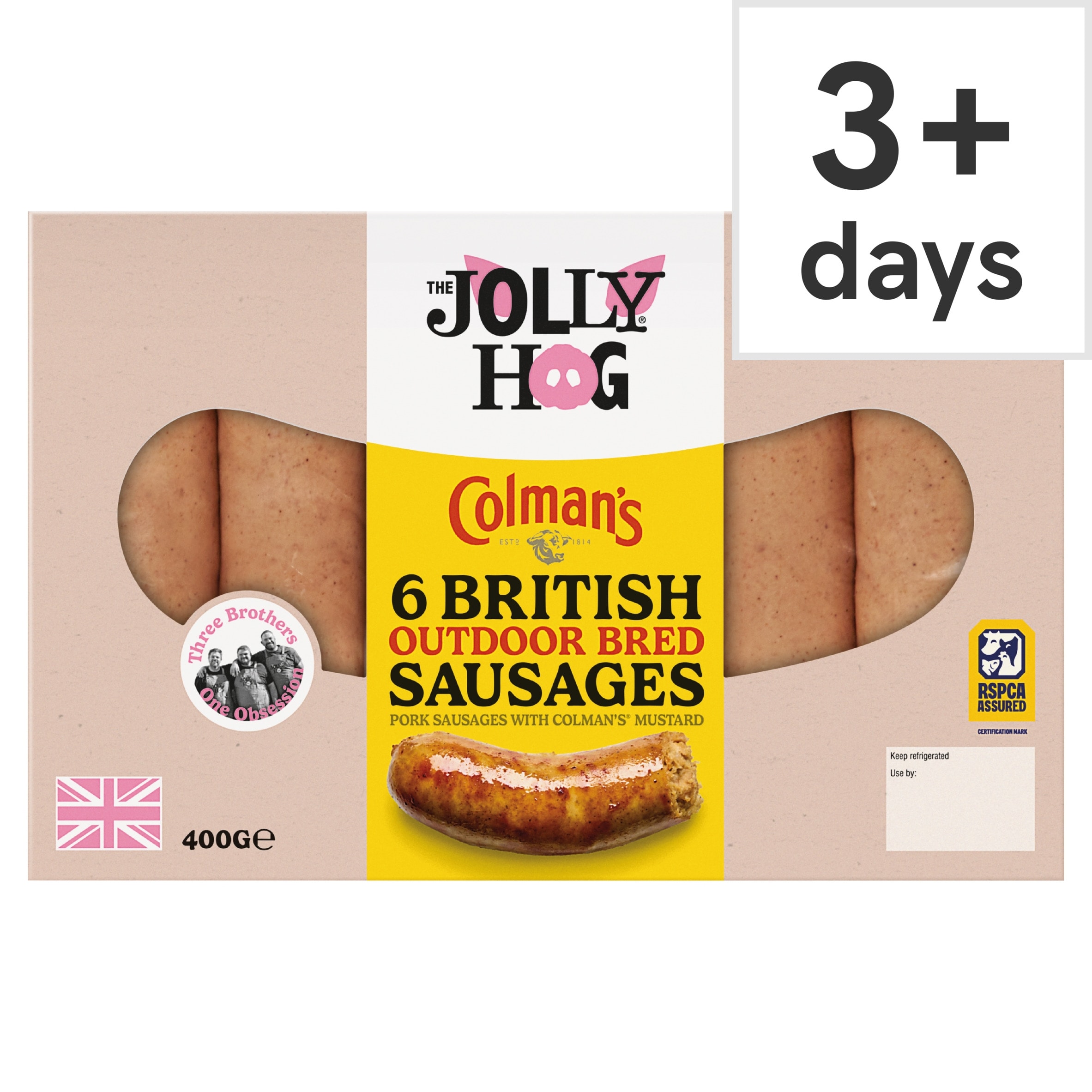 The Jolly Hog Colman's 6 British Outdoor Bred Sausages 400g