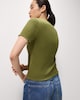 image 3 of F&F Cotton Rich Lettuce Hem T-Shirt in Olive