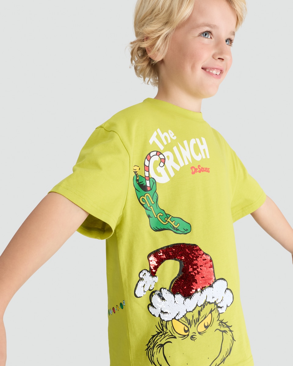 image 1 of The Grinch Christmas T-Shirt in Green