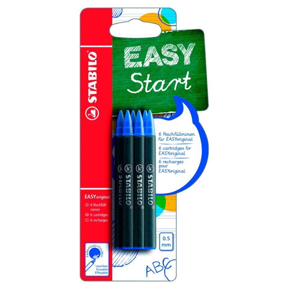Stabilo Easy Original náhradní náplň modrá M 6 ks