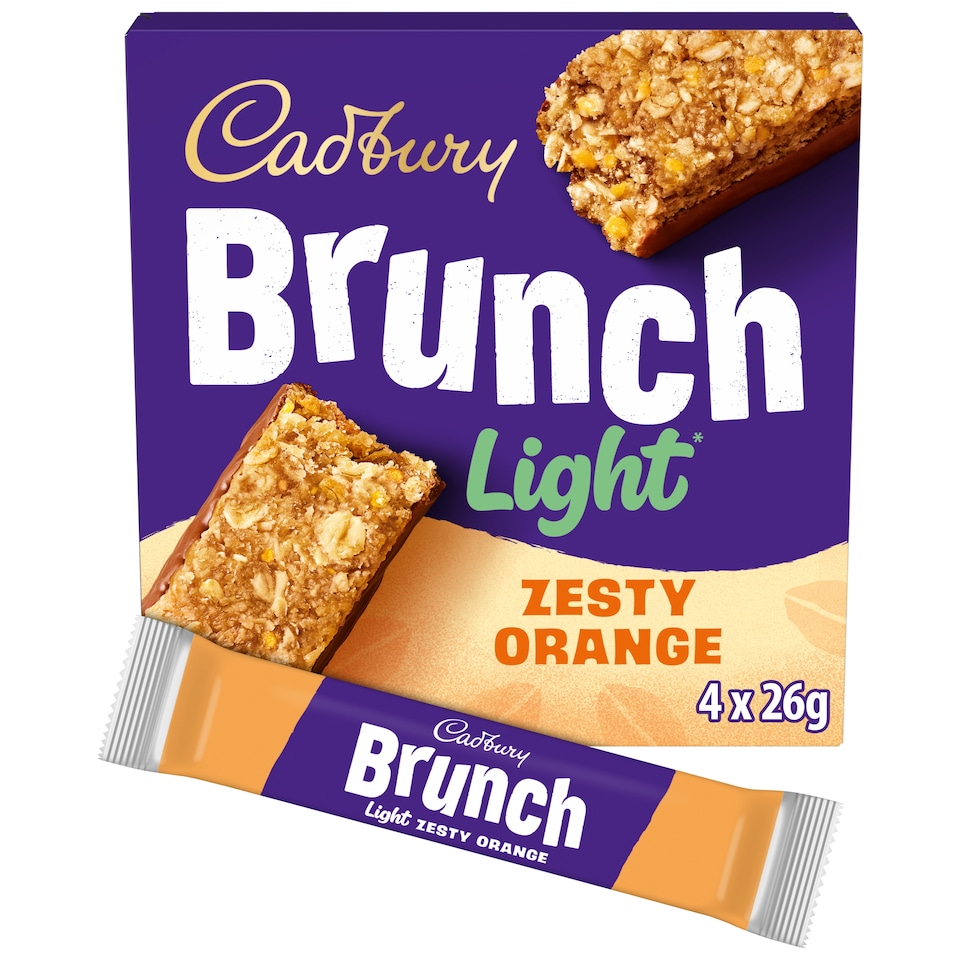 Cadbury Brunch Light Orange Wholegrain Cereal Bars 4 x 26g