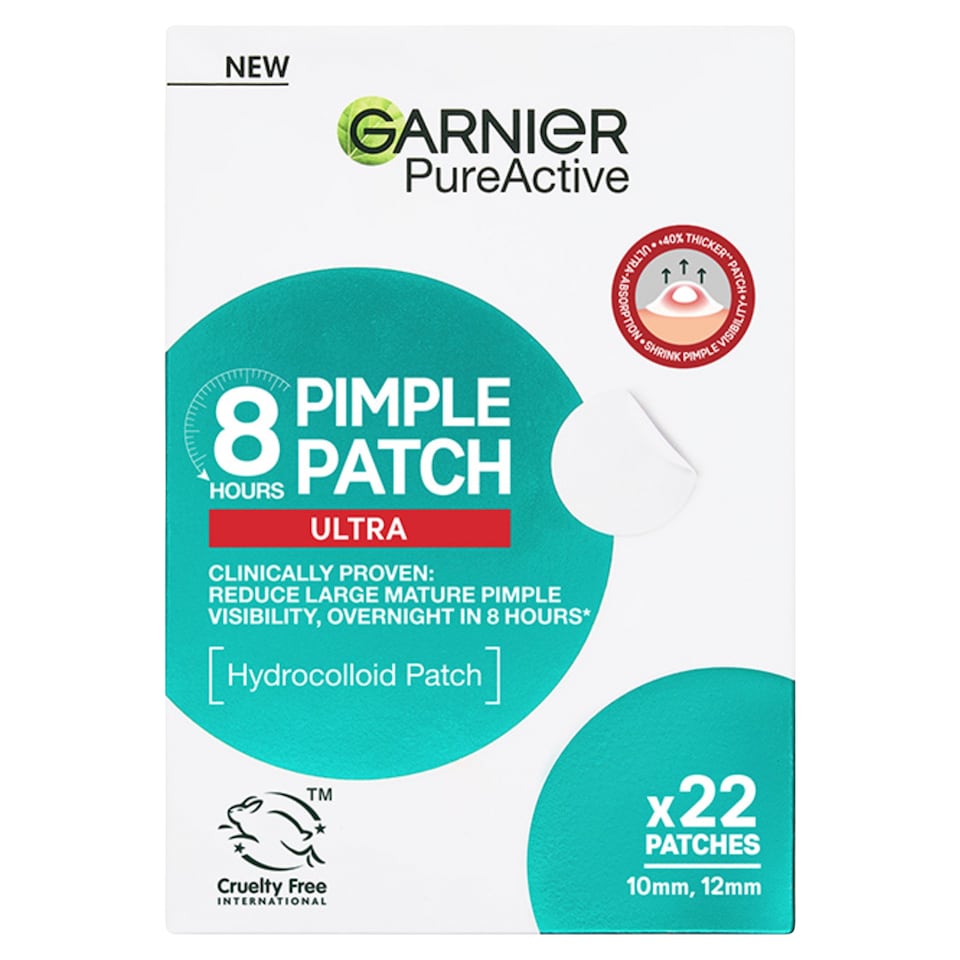 Garnier Pure Active Ultra pattanás tapasz 10 mm + 12 mm 22 db  1. kép