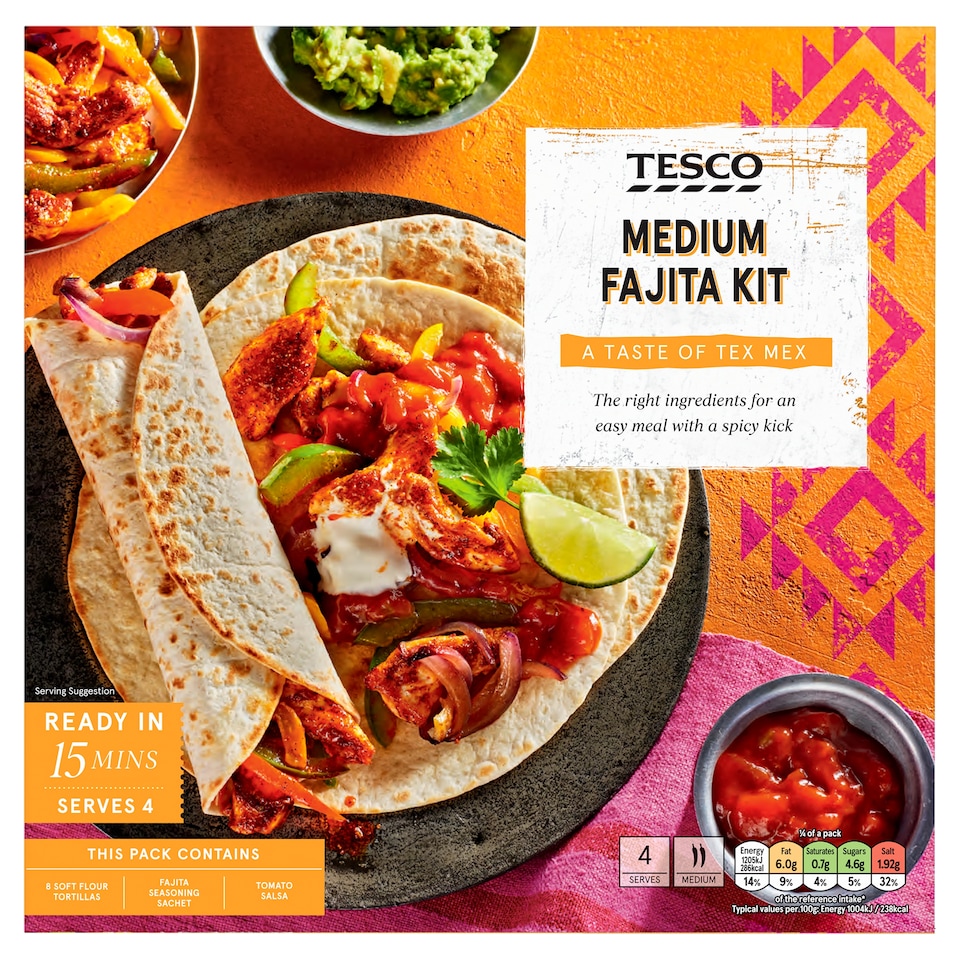 Tesco Medium Fajita Kit 475G