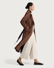 image 2 of F&F Faux Suede Double Breasted Longline Trench Coat in Brown