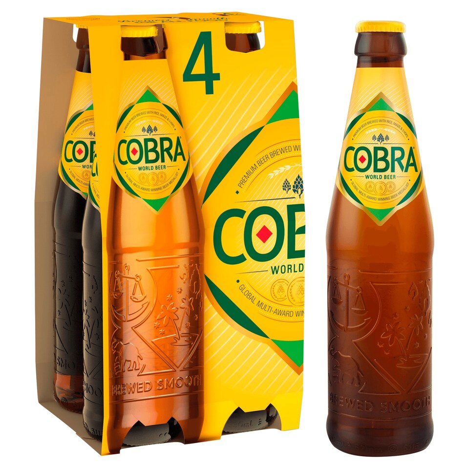 image 1 of Cobra Premium Lager 4X330ml Bottle