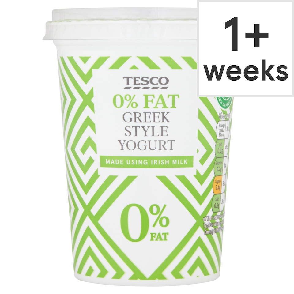 Tesco 0% Fat Greek Style Yoghurt 500G