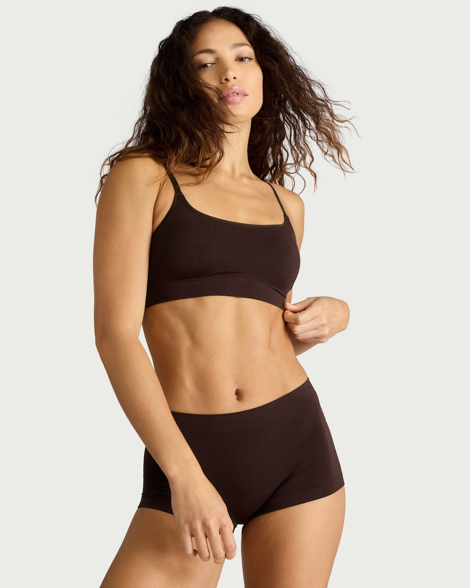 image 1 of F&F 3-Pack Seamfree Contour Crop Tops in Multi