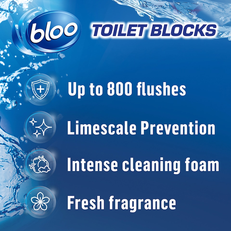 image 1 of Bloo 2in1 In-Cistern Limescale Prevention Toilet Blocks 2 x 50g (100g)
