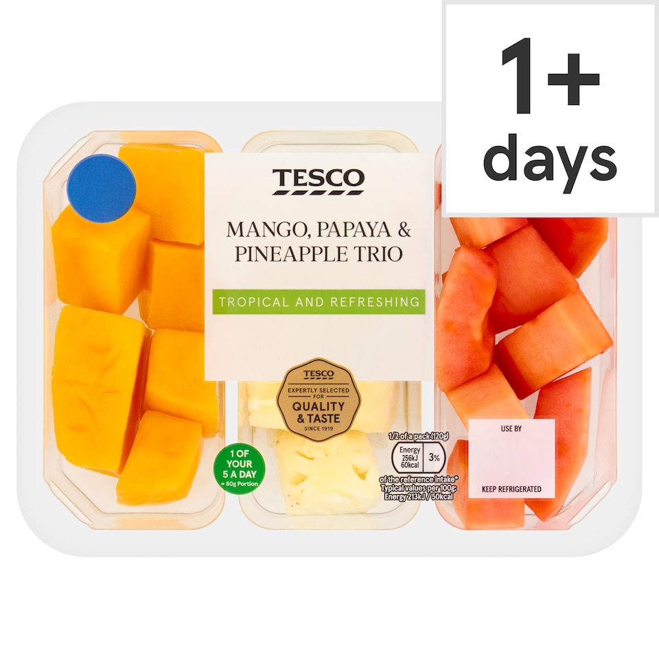 Tesco Mango, Papaya & Pineapple Tropical Trio 240g 