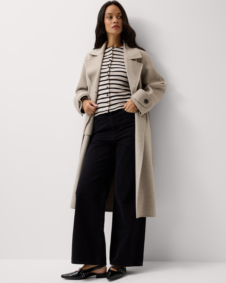 image 1 of F&F Cotton Rich Striped Button Up Top in Multi Black