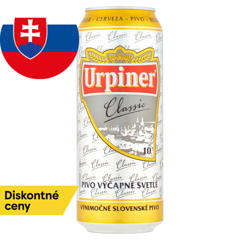 Urpiner Classic 10° pivo výčapné svetlé 500 ml
