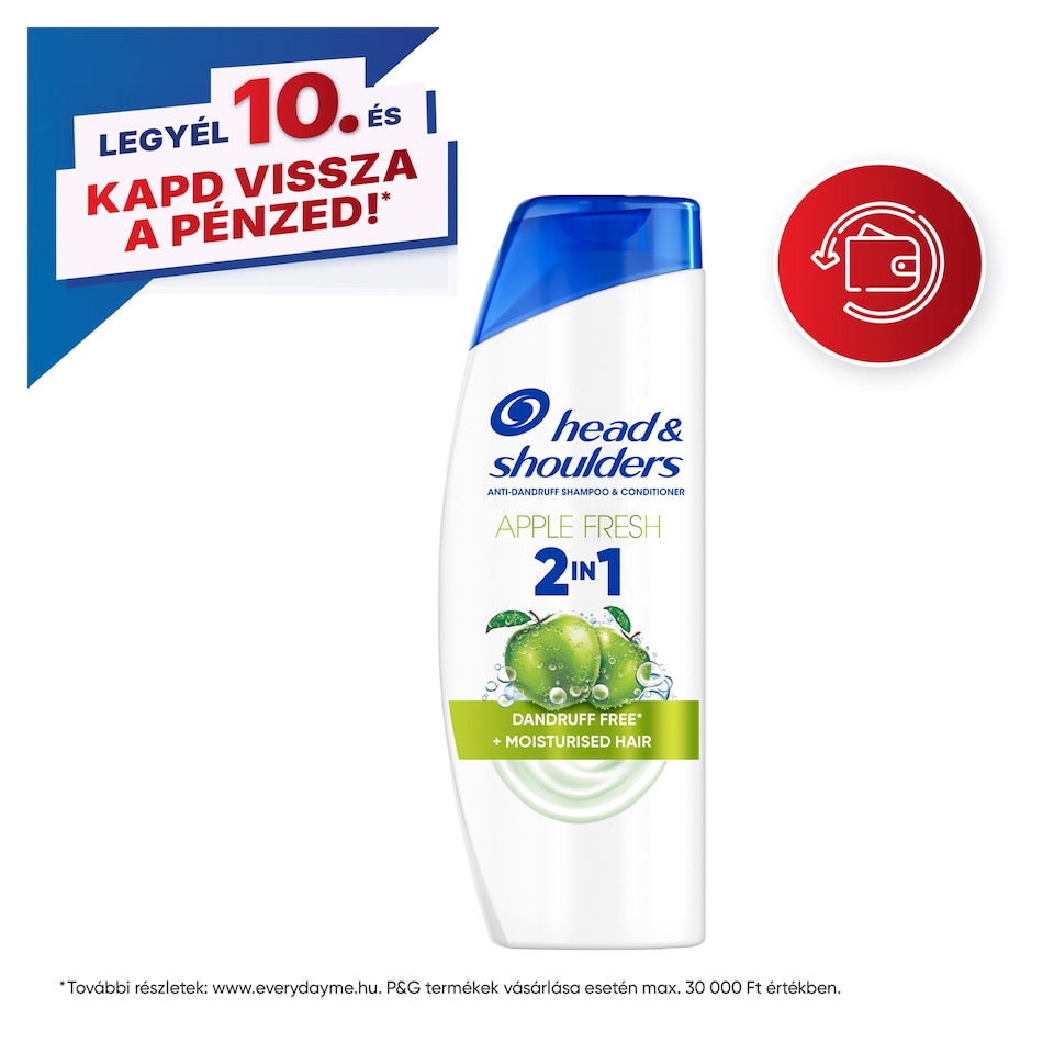 image 1 of Head & Shoulders Apple Fresh 2in1 Anti Dandruff Shampoo, 330ml. Fresh Feeling, Apple Scent