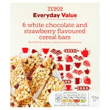 Tesco Everyday Value 6Pk White Chocolate And Strawberry Cereal Bars