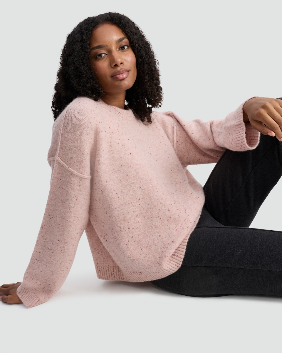 image 1 of F&F Speckled Knit Jumper with Wool in Pink