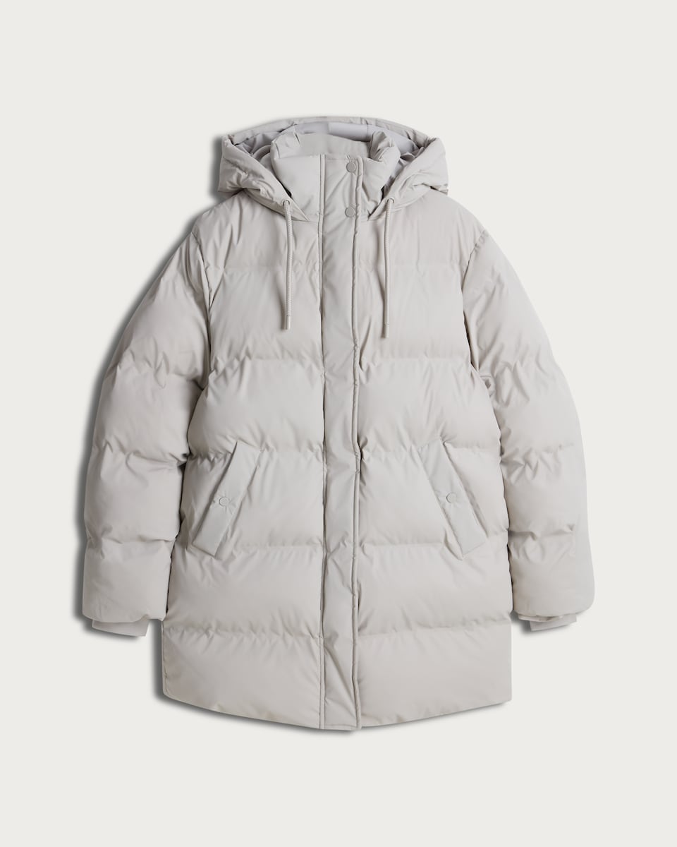 image 1 of F&F Hooded Shower Resistant Puffer Coat in Cream