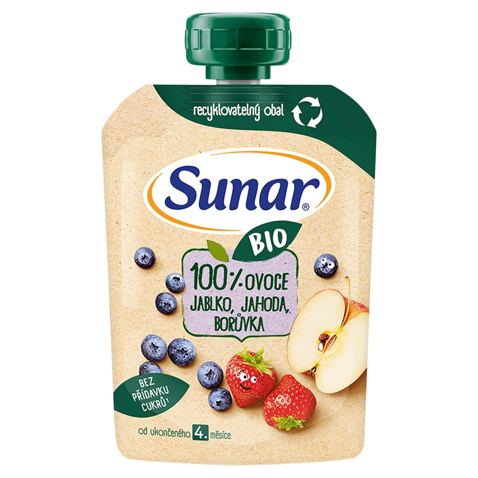 image 1 of Sunar Organic Apple, Strawberry, Blueberry 100 g