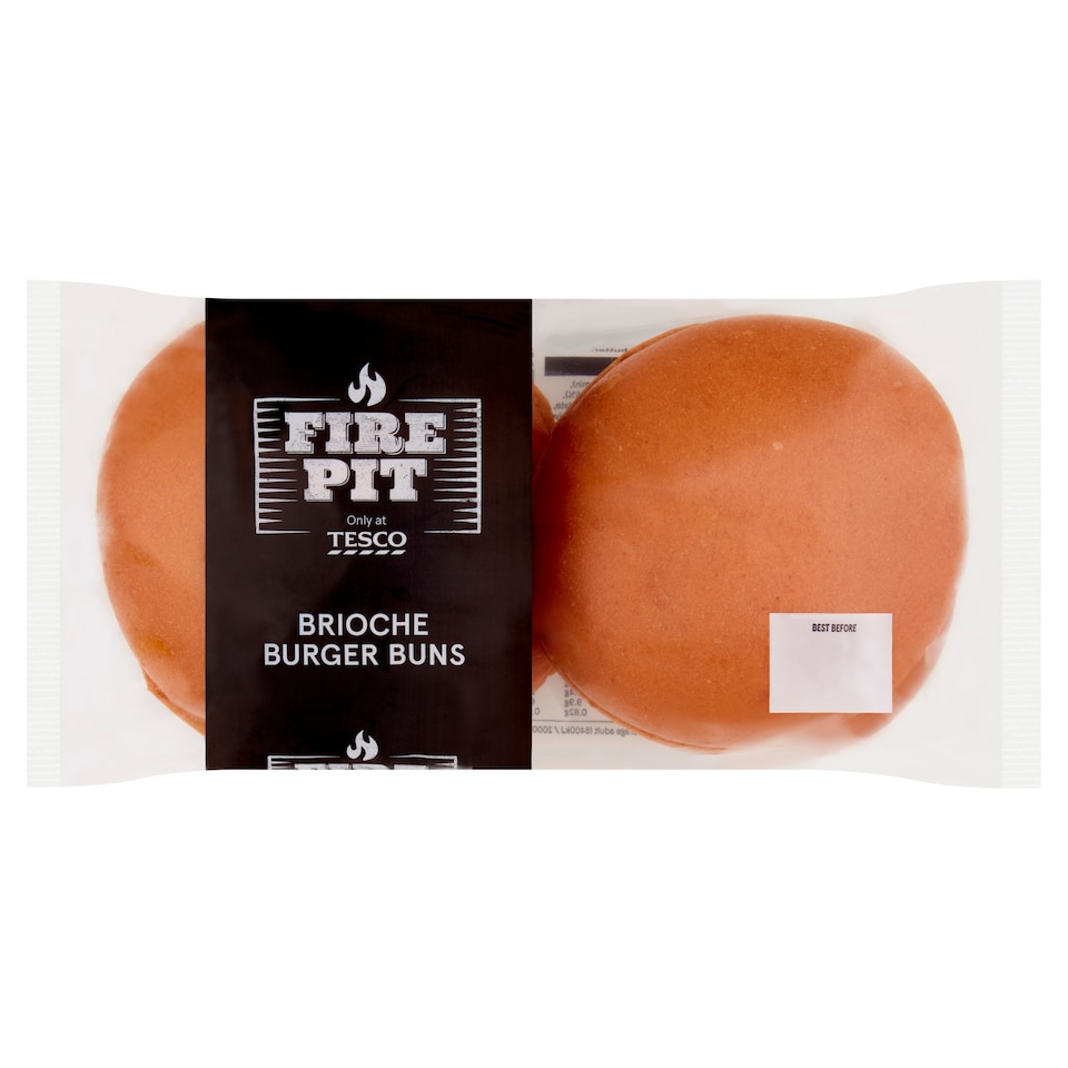 Tesco Fire Pit Brioche Burger Buns 260G