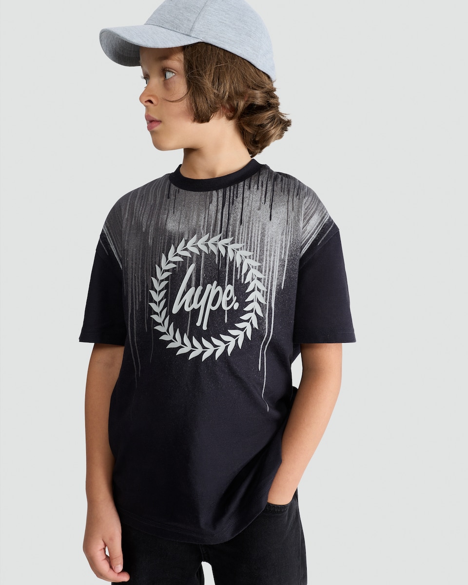 image 1 of Hype Pure Cotton Drip Logo T-Shirt in Blue