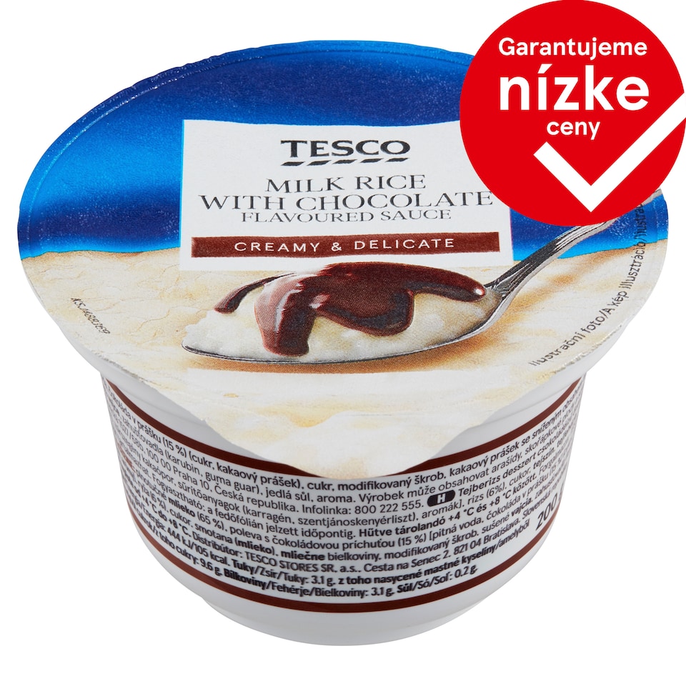obrázok 1 z Tesco Mliečny ryžový dezert s polevou s čokoládovou príchuťou 200 g