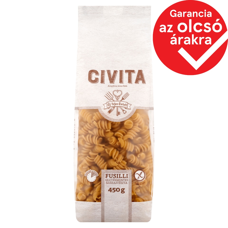 Civita Fusilli gluténmentes száraztészta 450 g