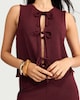 image 1 of F&F Striped Tie Front Co-ord Top in Burgundy