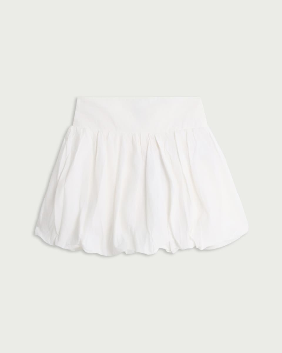 image 1 of F&F Girls Pure Cotton Bubble Hem Skirt in White