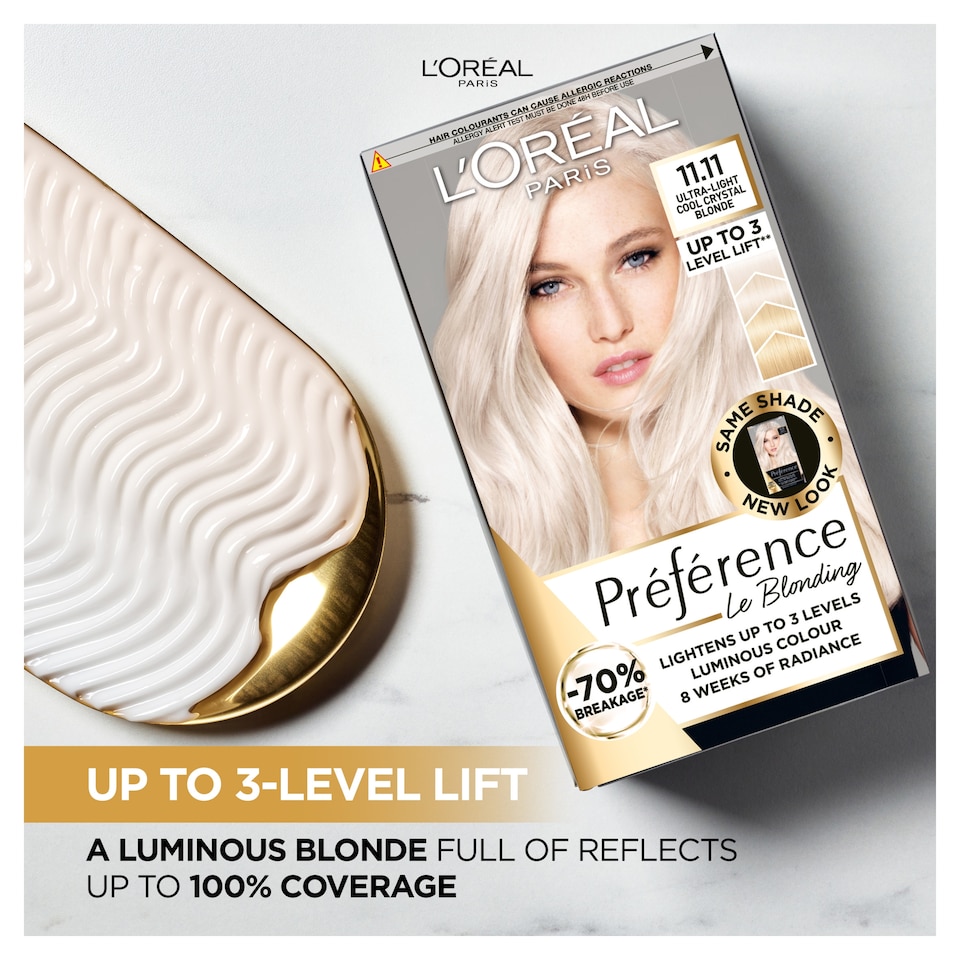 image 1 of L'Oreal Paris Preference 11.11 Venice Ultra-Light Crystal Blonde Permanent Hair Dye