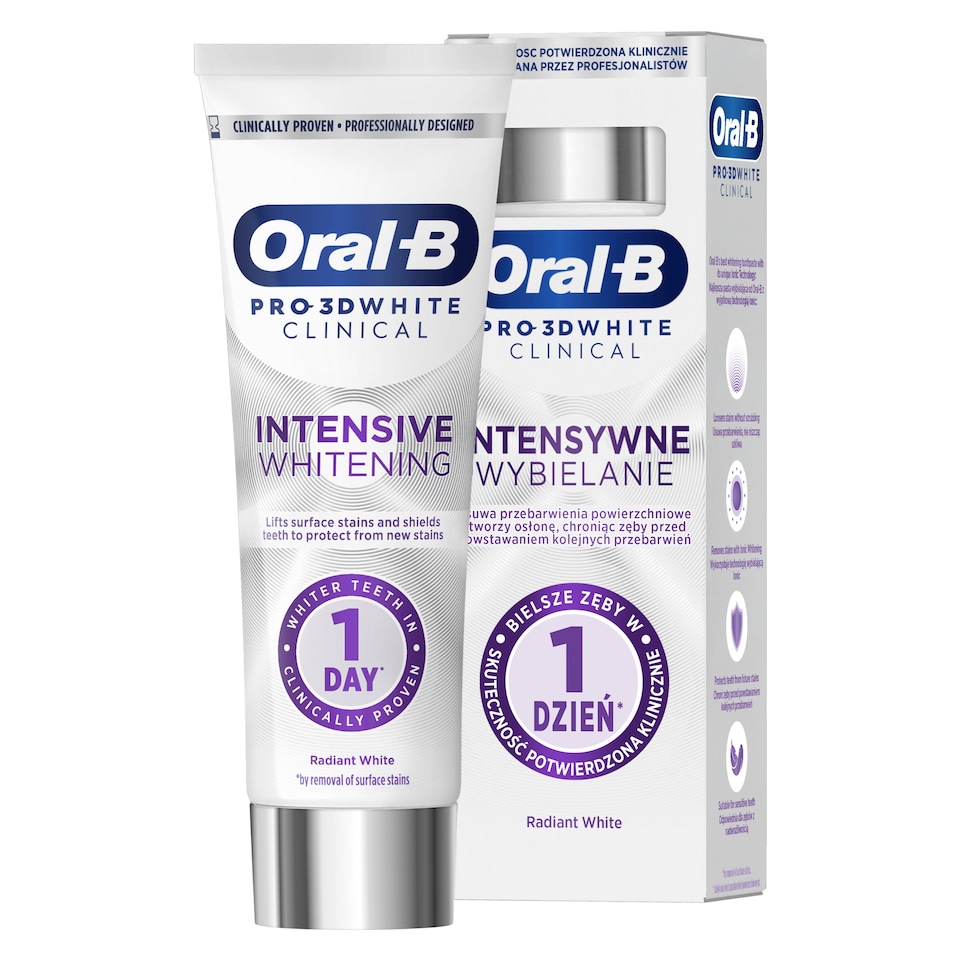 image 1 of Oral-B Pro 3D White Clinical Intensive Whitening Toothpaste