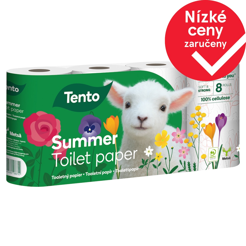 Tento Winter Decor toaletní papír 3 vrstvy 8 rolí