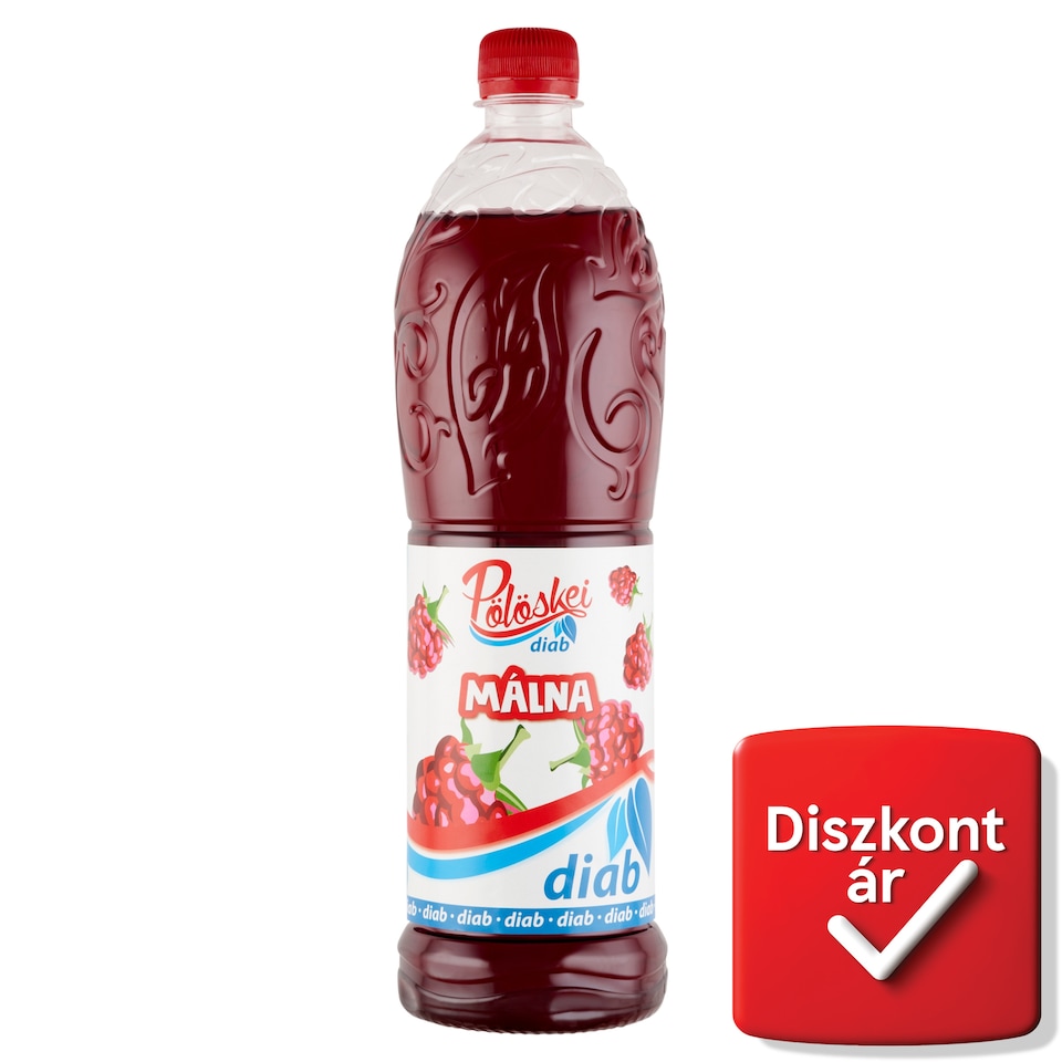 Pölöskei Diab málna ízű szörp édesítőszerekkel 1 l