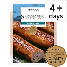 Tesco British Lincolnshire Sausages 8 Pack 454G