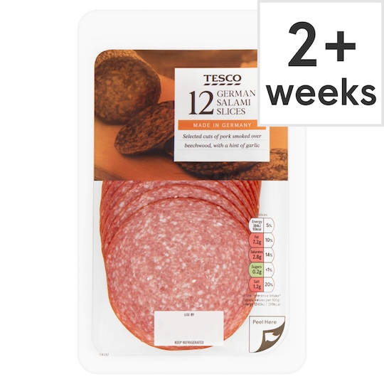 Tesco German Salami Slices 125G Tesco Groceries