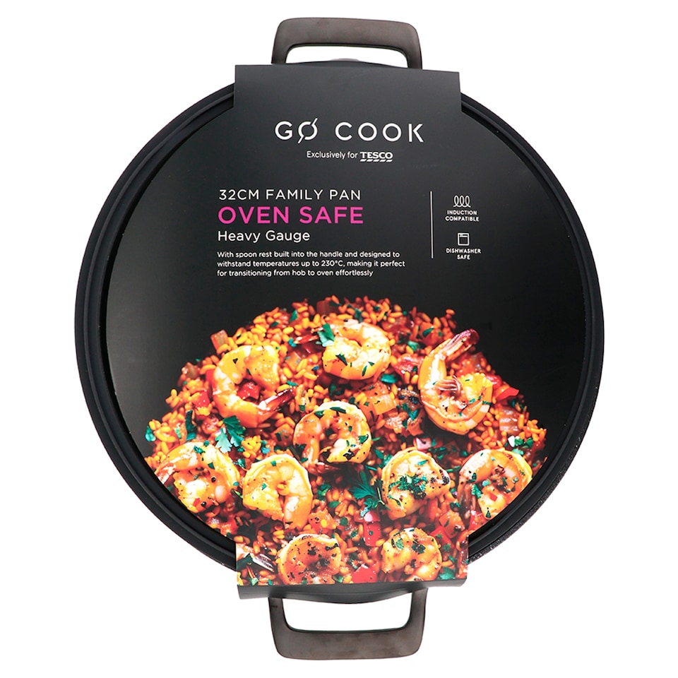 image 1 of Go Cook Oven Safe 32cm Family pan Black