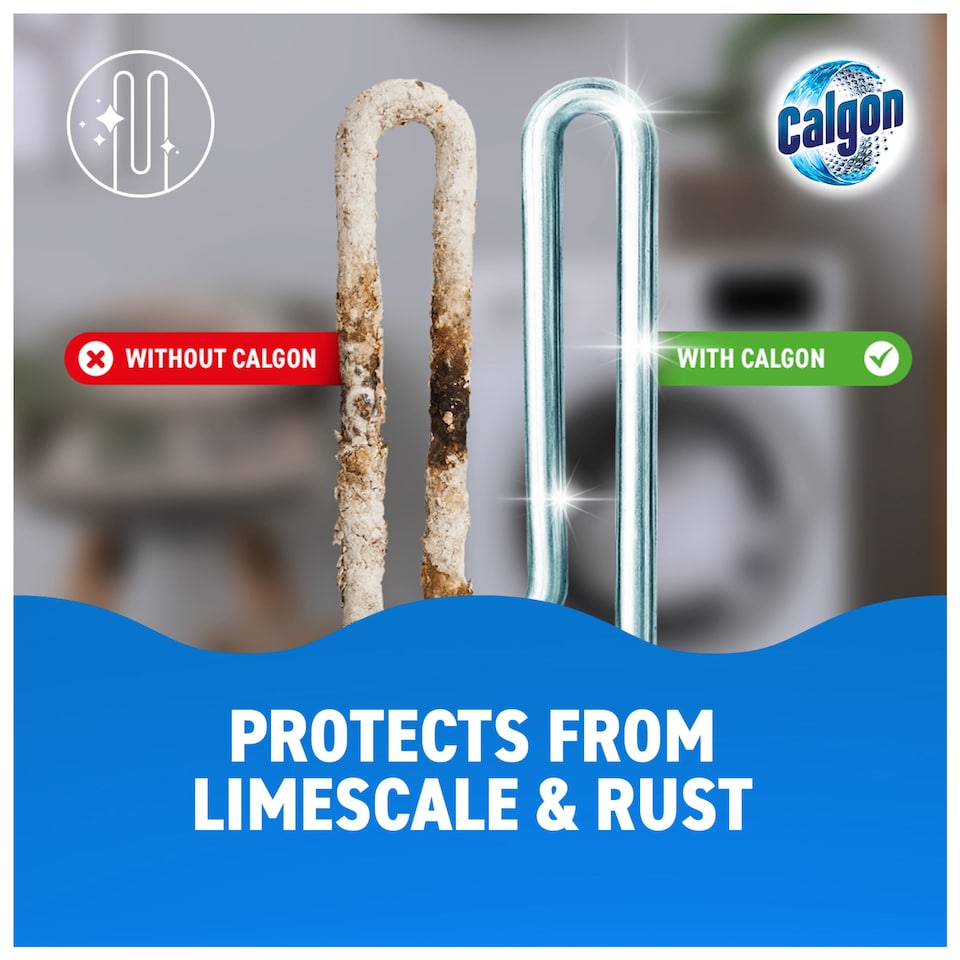 image 1 of Calgon 4 in 1 Washing Machine Cleaner Limescale 15 Tablets