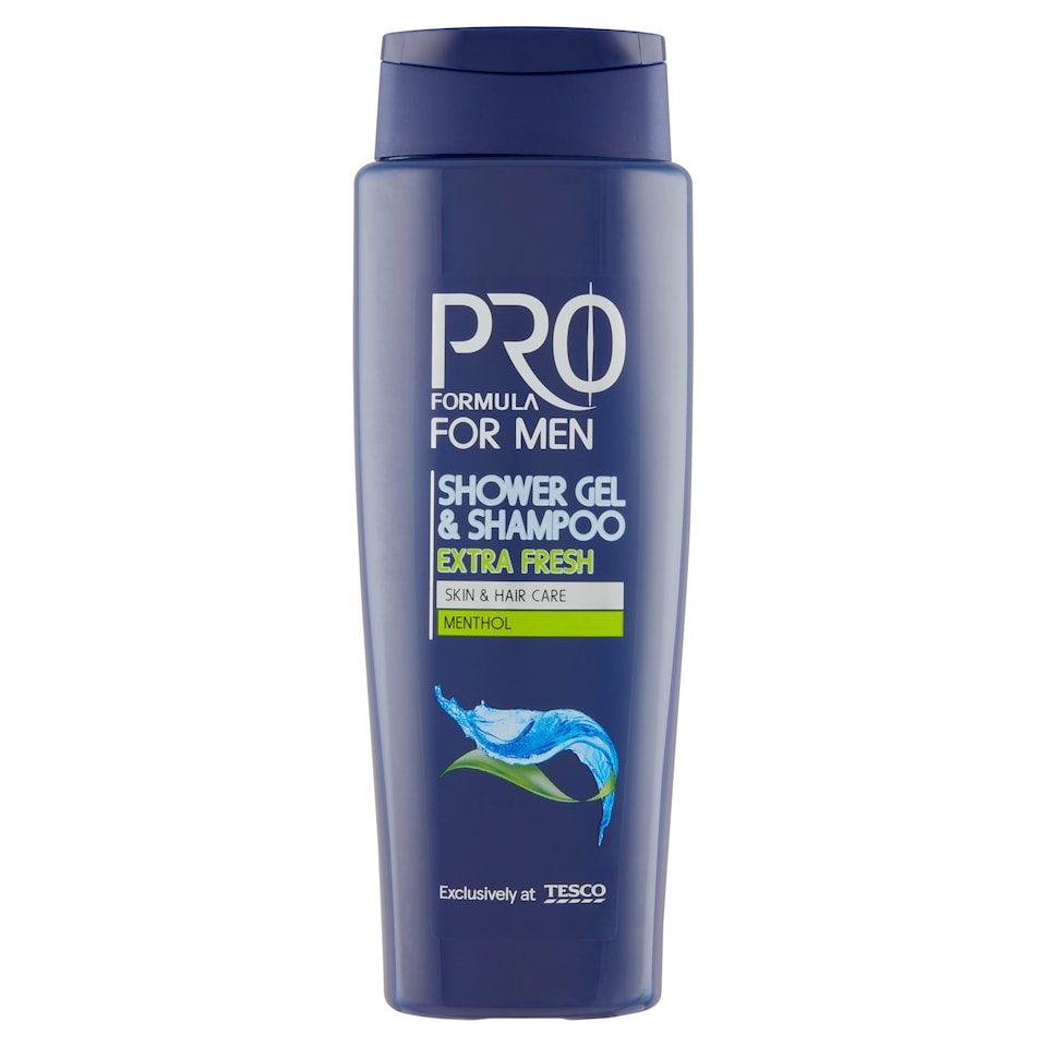 Tesco Pro Formula For Men Extra Fresh Shower Gel & Shampoo 400 ml