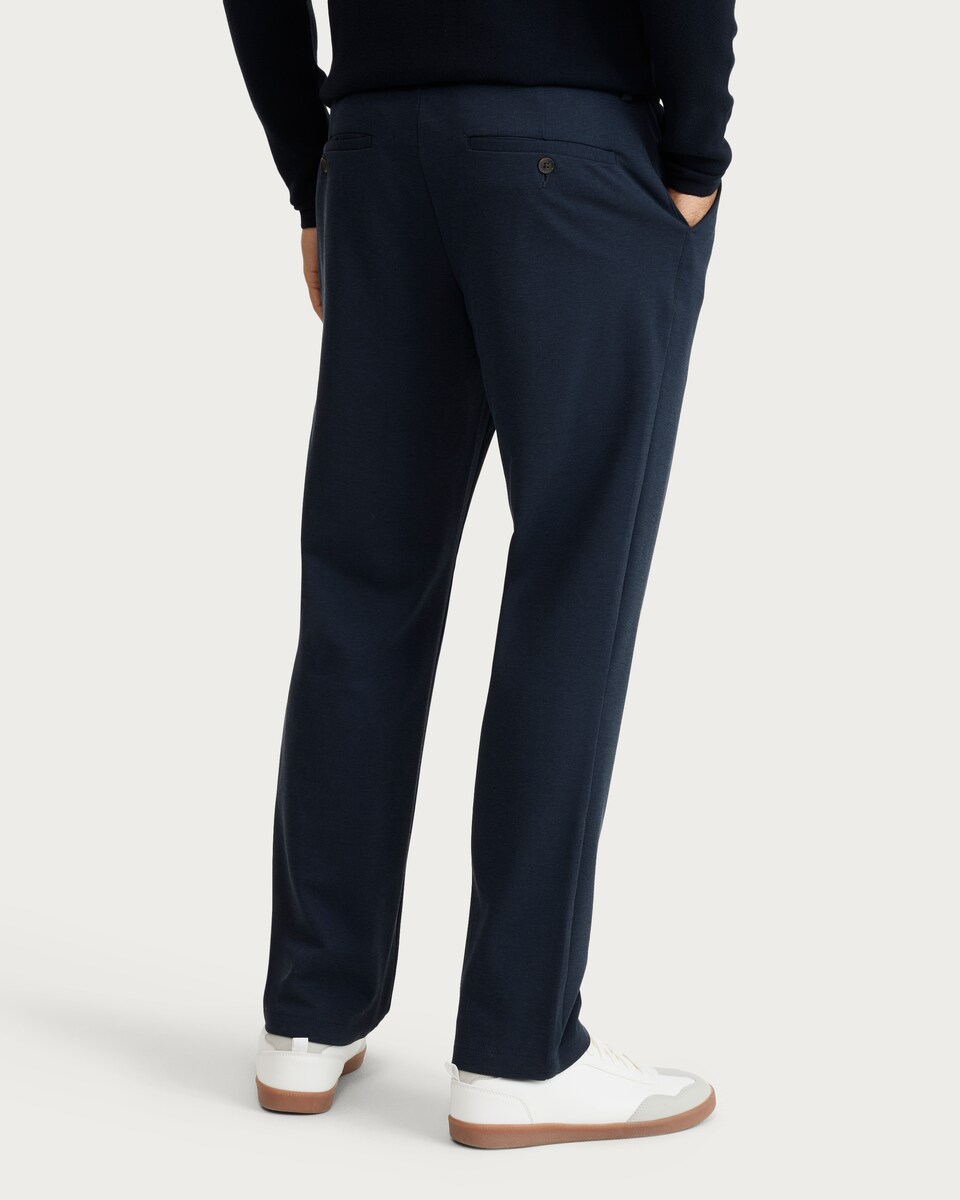 image 1 of F&F Textured Straight Leg Chino Trousers in Navy