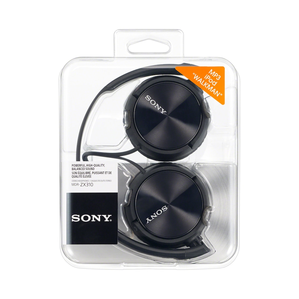 image 1 of Sony MDV-ZX310 Wired On Ear Headphones Black