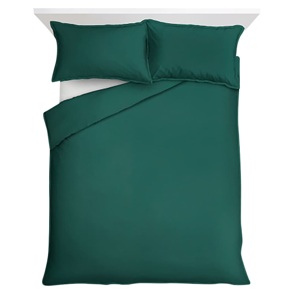 F&F Home Bedding 100% Cotton Oxford Edge Duvet Set Green Double