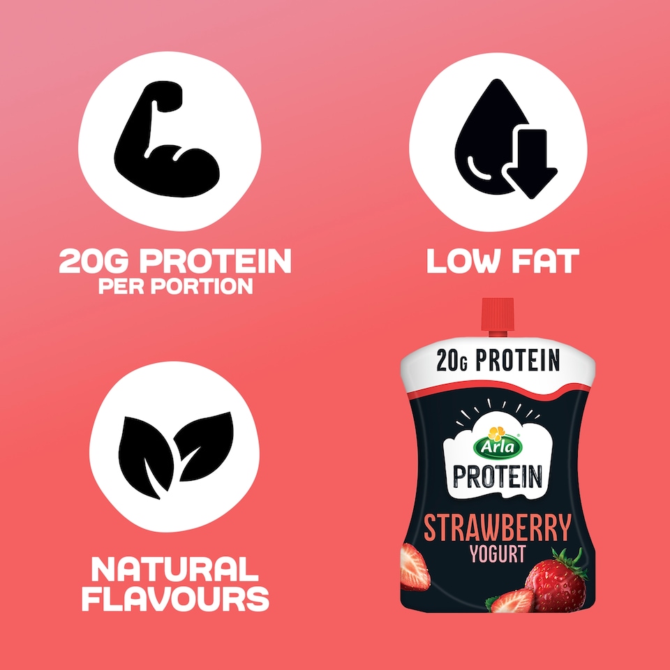 image 1 of Arla Protein Strawberry Yogurt Pouch 200g