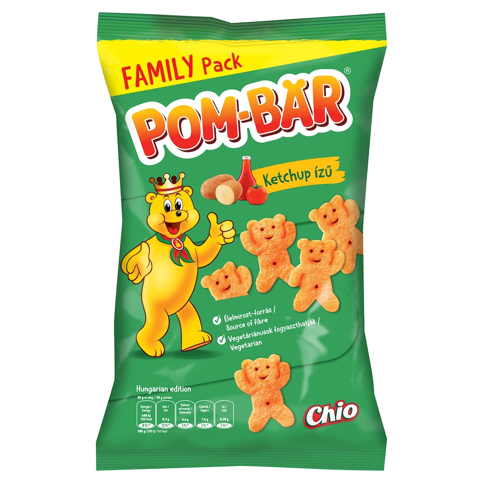 Pom-Bär ketchup ízű burgonyasnack 100 g