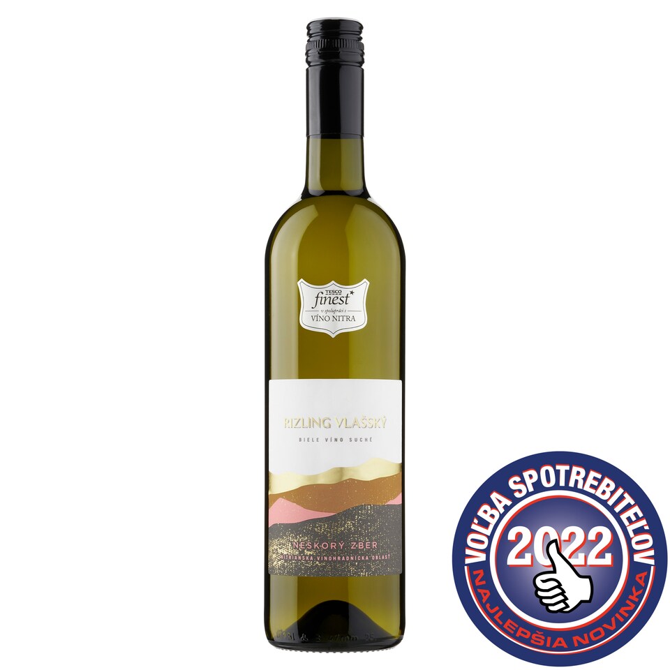 Tesco Finest Rizling vlašský biele víno suché neskorý zber 750 ml