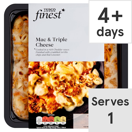 Tesco Finest Macaroni 'N' Triple Cheese 400G Tesco Groceries