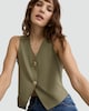 image 1 of F&F Sleeveless Two Button Waistcoat in Khaki