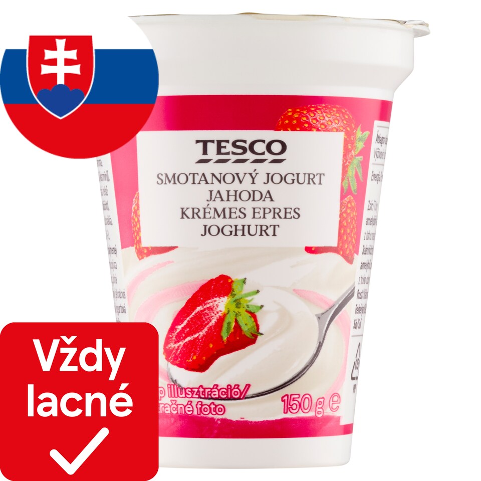 Tesco Smotanový jogurt jahoda 150 g