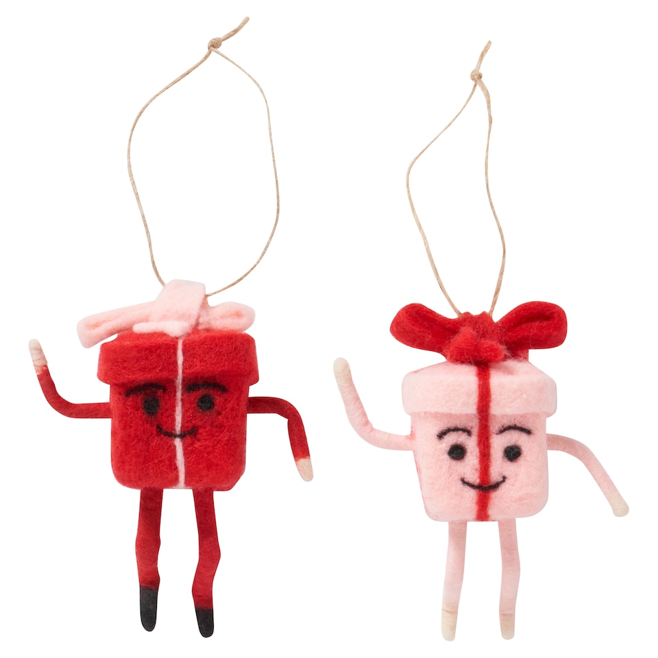 Tesco Red Woollen Present Hanging Christmas Decoration Assortment