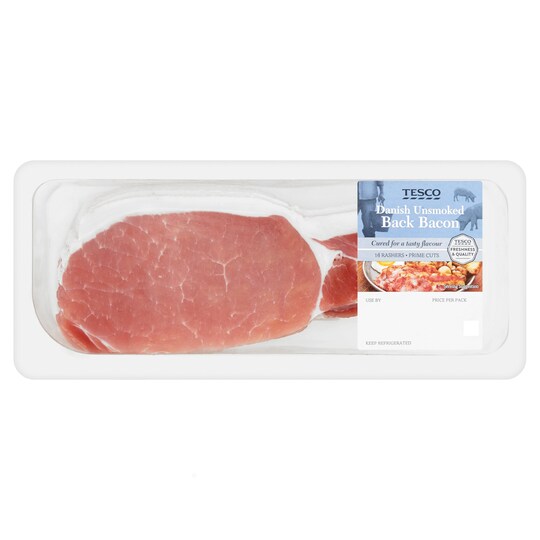 Tesco Unsmoked Back Bacon 500g Tesco Groceries