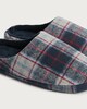 image 3 of F&F Fleece Lined Check Print Mule Slippers in Navy